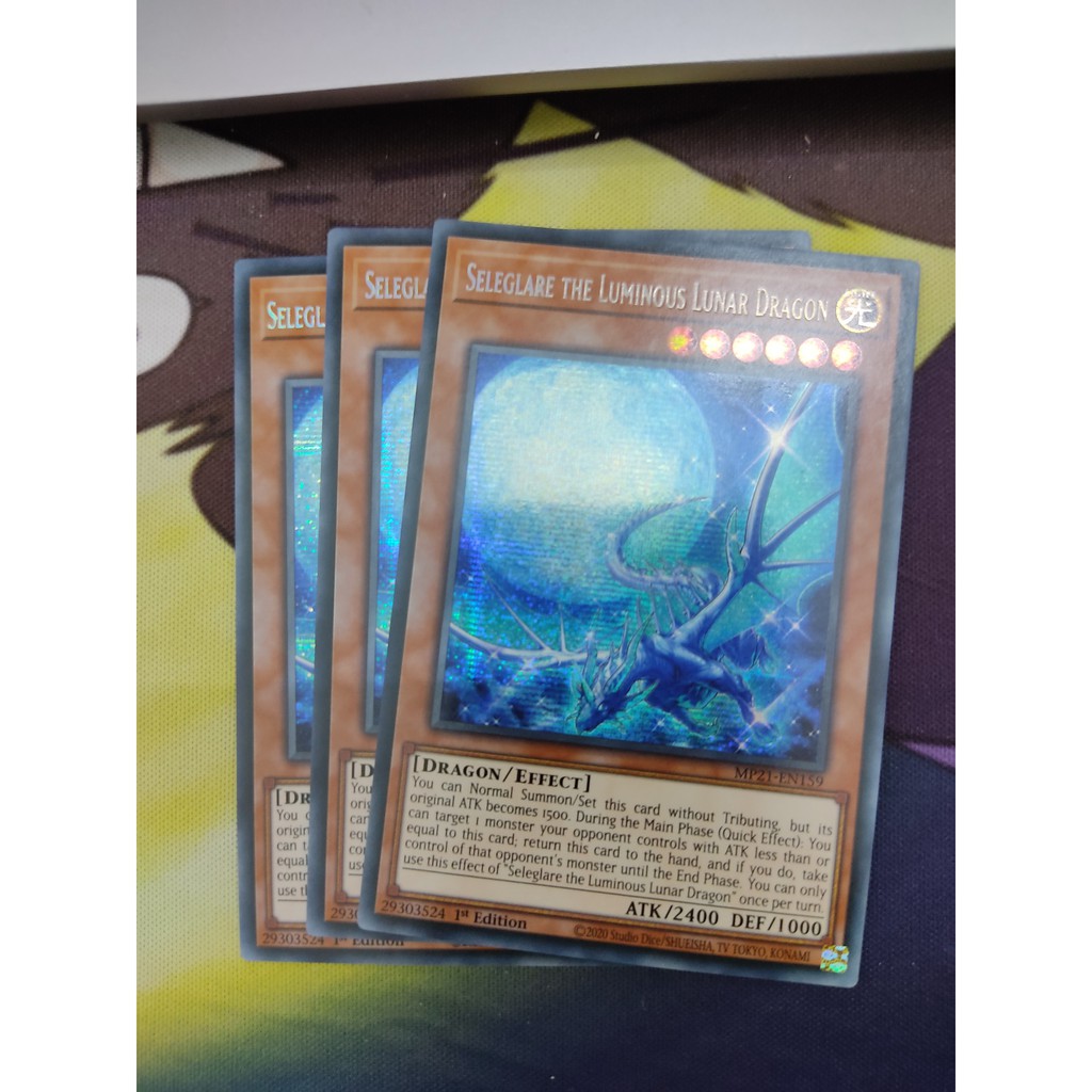 1 lá Thẻ bài Seleglare the Luminous Lunar Dragon - MP21-EN159 - Prismatic Secret Rare 1st Edition