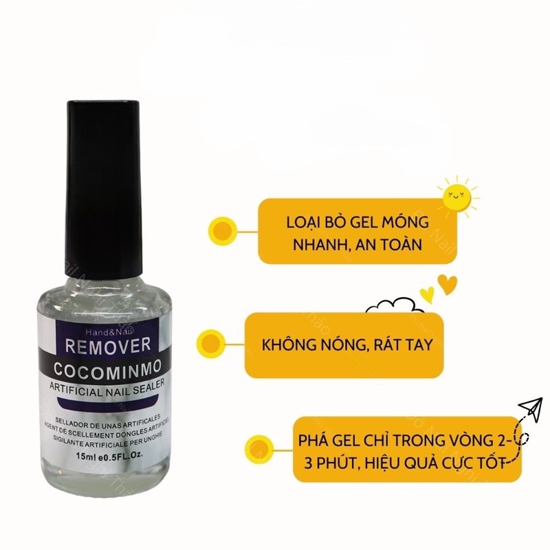 Nước phá gel Cocominmo chính hãng - phá gel lạnh siêu mát không nóng móng