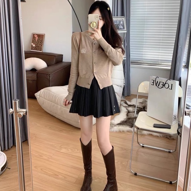 Áo khoác lửng ZHELIHANGFEI tay dài họa tiết dễ thương thời trang dành cho nữ