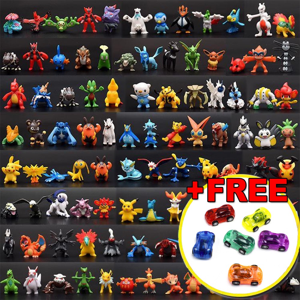 ✧Bộ sưu tập 144 đồ chơi mô hình Pokemon Go Mega huyền thoại đa hệ nhiều màu cho bé nhập vai tặng kèm 5 xe ô tô mini nhựa