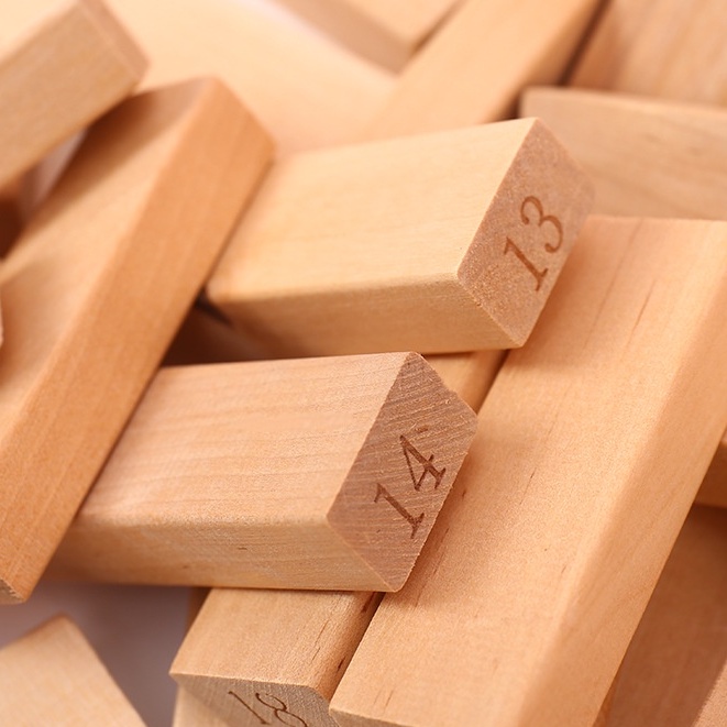 Đồ chơi rút gỗ xếp hình domino xả stress giải trí 54 thanh gỗ cho nhóm bạn