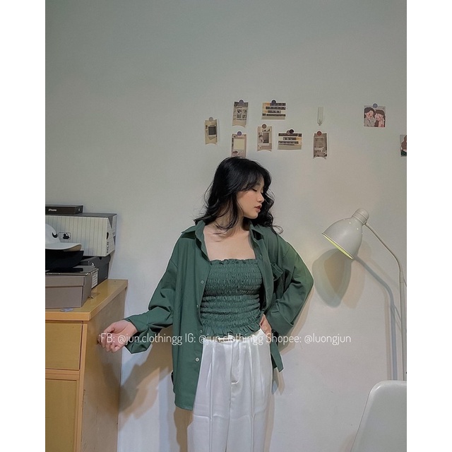 Set sơ mi + áo quây nhún 1308 - JUNclothing