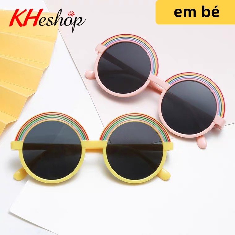 Kính Râm chống tia cực tím cho Trẻ 2-9 tuổi hoạt hình Cầu Vồng đủ màu sắc, thay đổi phong cách em bé của bạn mã Y8835
