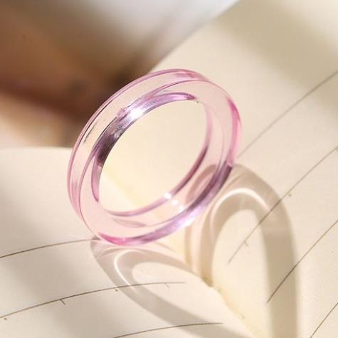 (0246) Nhẫn Resin Đeo Tay Thạch Tròn Nhựa Năng Động Cá Tính Màu Sắc