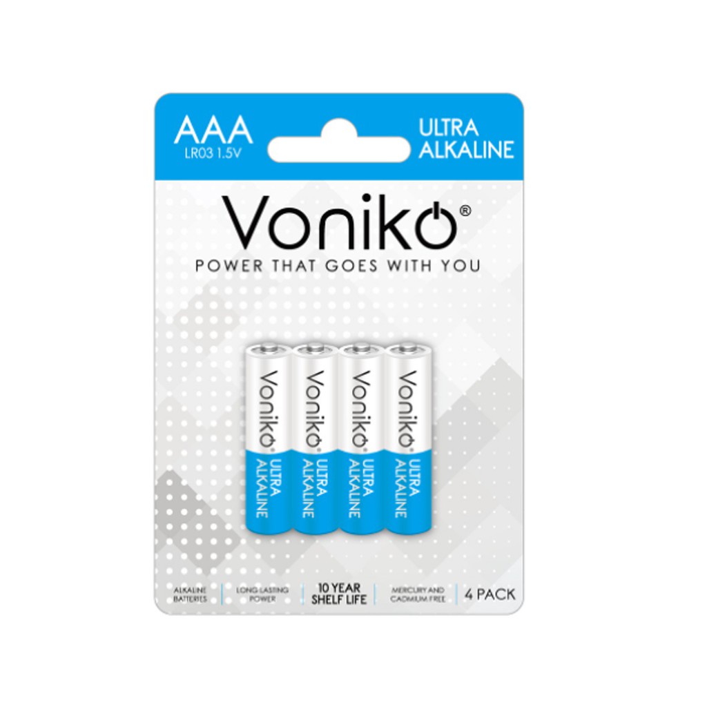 PIN AAA VONIKO USA Alkaline vỉ 4 viên viên giá rẻ