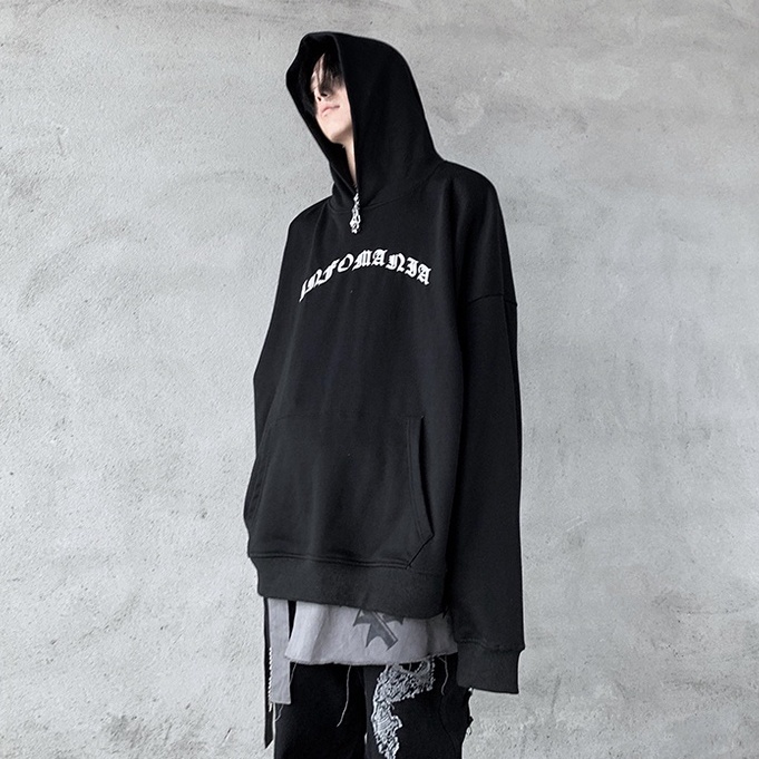 Áo hoodie dáng rộng in họa tiết chữ cái phong cách Hàn Quốc thời trang cá tính