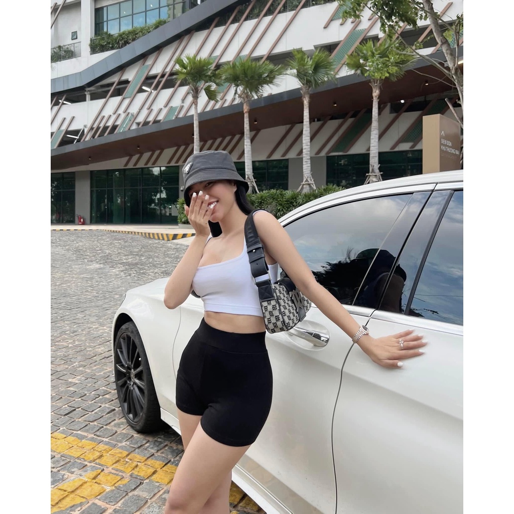 ÁO THUN CROPTOP BO VIỀN CỔ VUÔNG KÈM ẢNH THẬT ( Có bán quần mặc kèm)