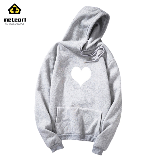 Áo Hoodies tay dài hoạ tiết trái tim thiết kế dáng rộng thoải mái