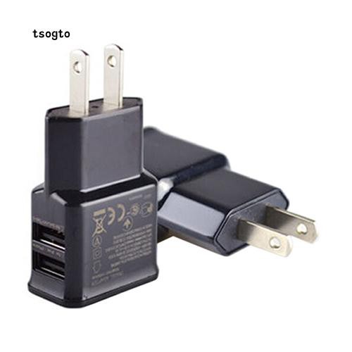 Đầu sạc gồm 2 cổng USB 5V 2.1A phích cắm US dành cho Samsung iPhone iPad iPod