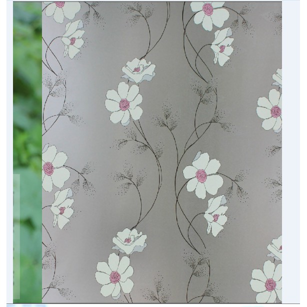 Giấy dán kính họa tiết hoa trắng nhụy hồng - khổ rộng 45cm ( giá bán 1m)