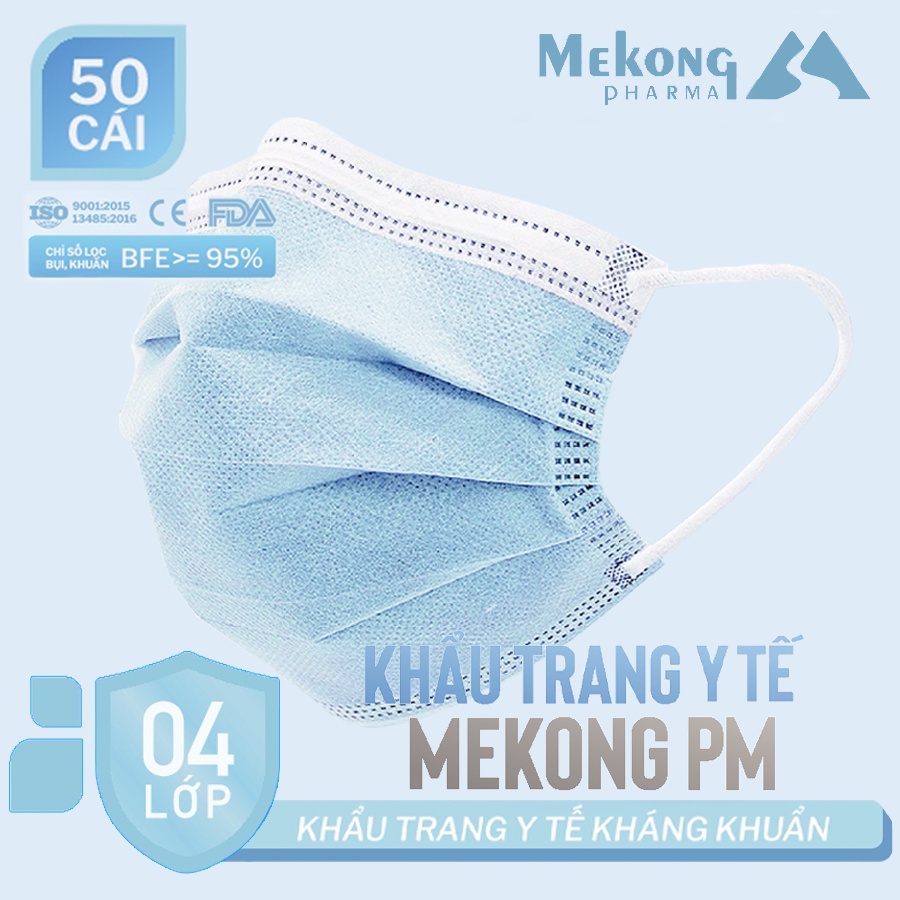 Khẩu Trang Y Tế Mekong 4 Lớp Kháng Khuẩn Cao Cấp  Chính Hãng Y Khoa