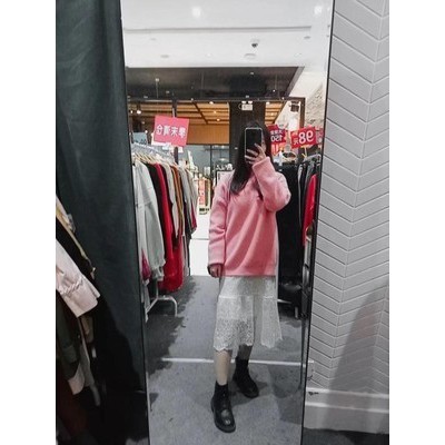 Set áo len + váy ren