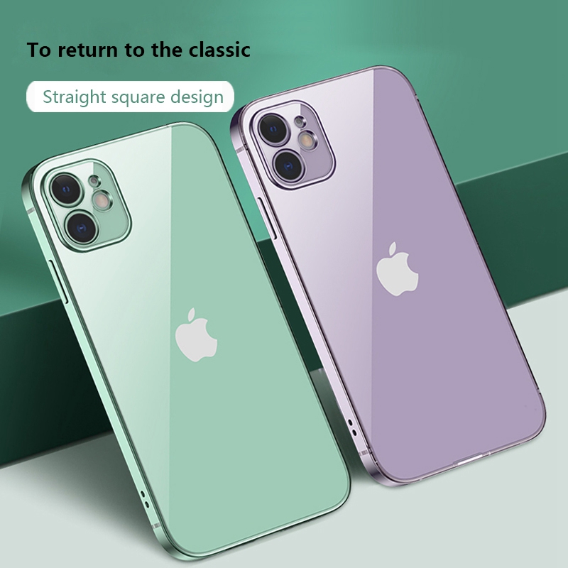 SUNTAIHO Luxury Classic Square frame Plating Soft TPU Phone Case For iPhone 12 mini 12 Pro Max 11 Pro Max