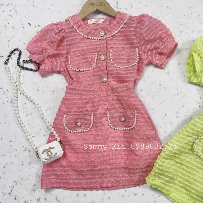 Set Xốp phối Khuy Ngọc Tiểu Thư cho bé gái size đại 15-39kg Siêu xinhh