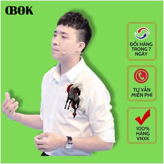 Áo sơ mi nam tay dài, sơ mi nam kiểu họa tiết cao cấp obok fashion sm01