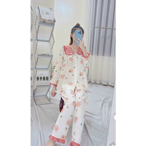 Bộ pijama mặc bầu và sau sinh, Bộ mặc nhà cho bà bầu và sau sinh áo dài quần dài