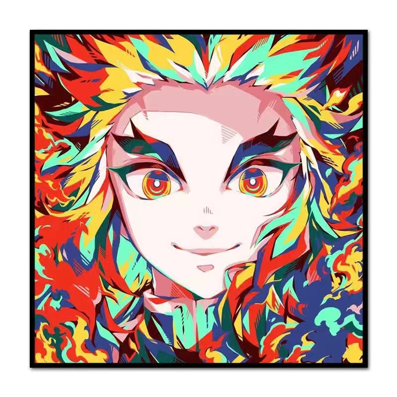 Bộ Tranh Đính Đá Họa Tiết Hoạt Hình Demon Slayer Kimetsu No Yaiba Độc Đáo DIY Dùng Trang Trí Nhà Cửa