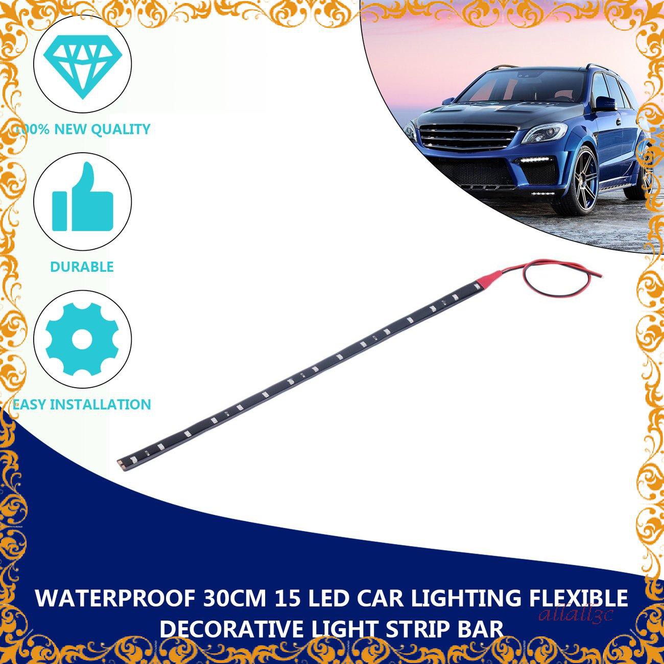 Waterproof 30cm 15 LED Car Lighting Flexible Decorative Light Strip Bar[╭(′▽`)╭(′▽`)╯]