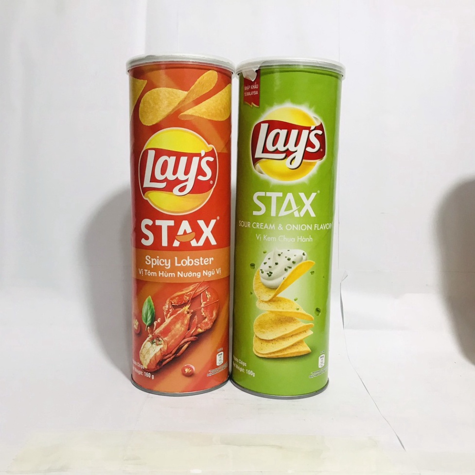 Bánh Snack Khoai Tây Ống Lay's Stax Khoai Tây Miếng 160g (Size lớn)