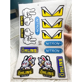 BỘ 12 TEM 3 MẮT LỚN - TEM LOGO DECAL - OHLINS