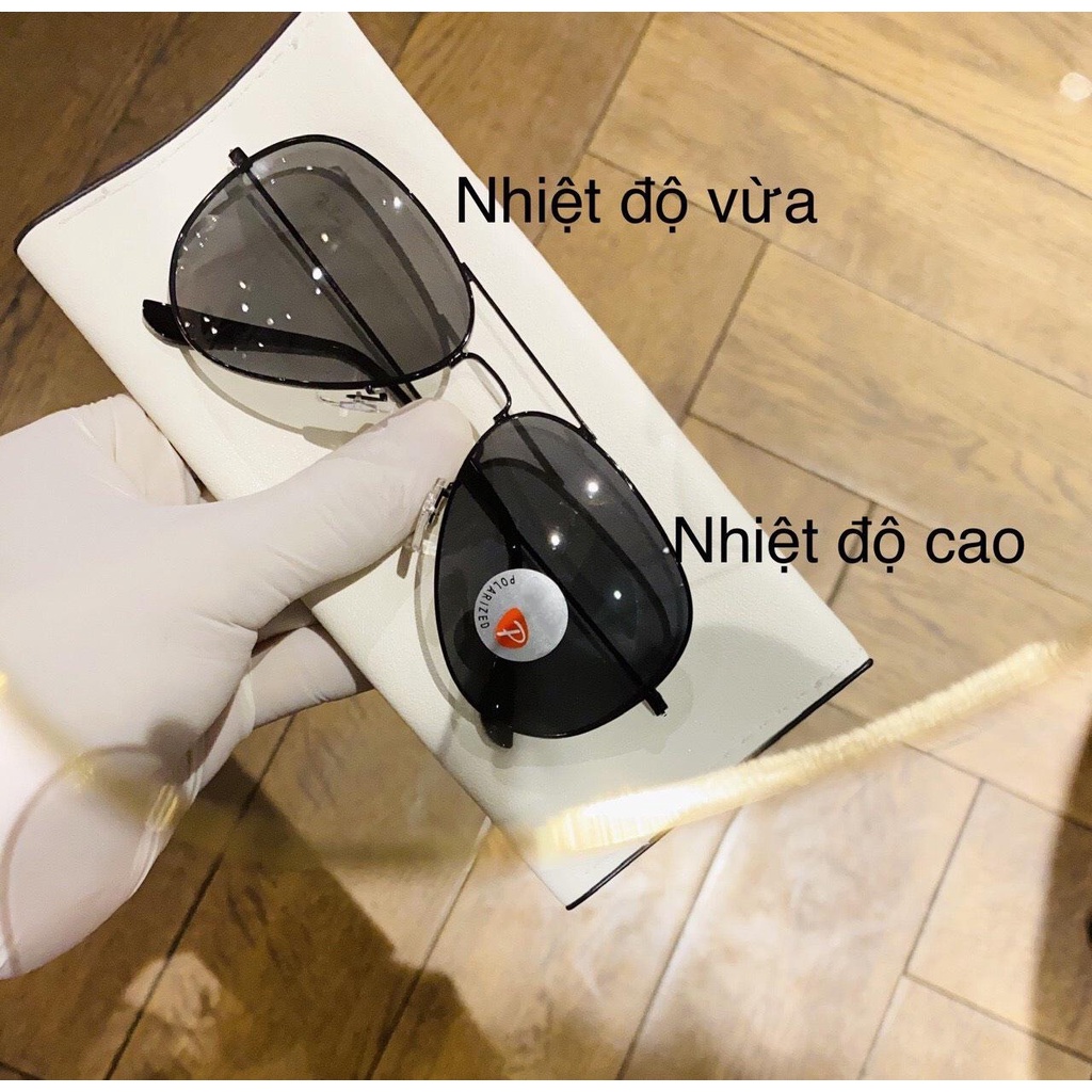 Kính mát nam tròng kính đổi màu khi đi ra nắng đổi màu theo nhiệt độ - Mắt kính đổi màu cao cấp gọng kim loại JJRB3026