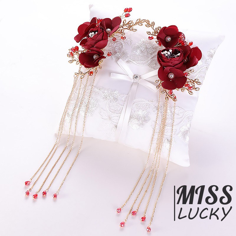 Khuyên tai và vương miện phong cách Trung Hoa thanh tú cho cô dâu