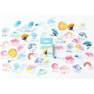Bộ 45 Sticker Hàn Quốc hình Bầu Trời dán trang trí E22