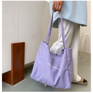 Túi đeo vai IELGY canvas dáng vuông màu trơn phối chữ thêu thời trang dành cho nữ