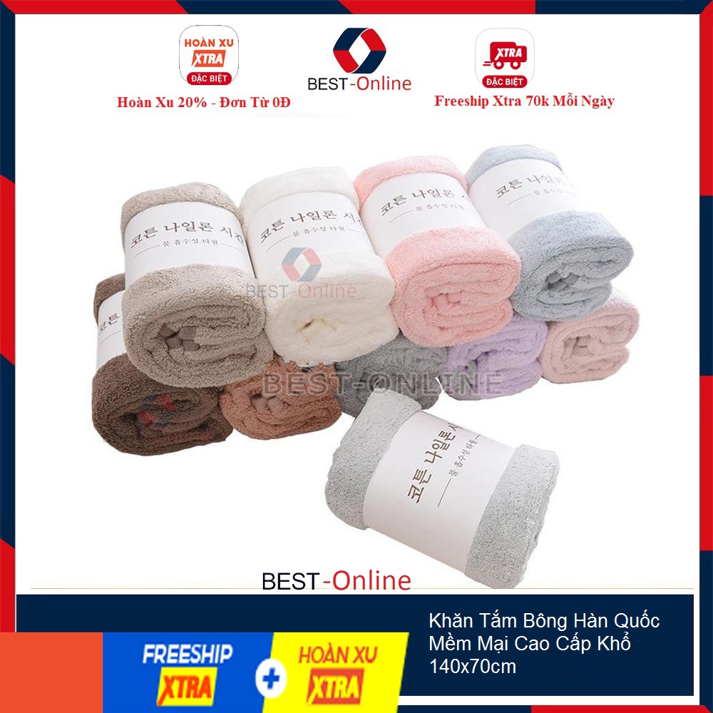 Khăn Tắm Bông Hàn Quốc Mềm Mại Cao Cấp Khổ 140x70cm
