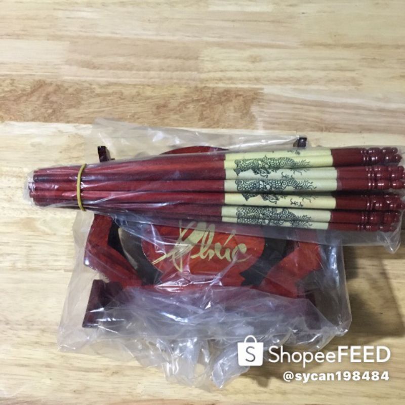 Bộ Đũa Thờ mỹ nghệ gắn đá cao cấp 10 đôi