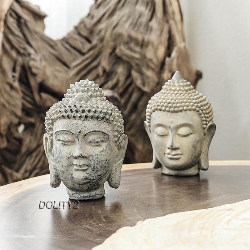 Tượng đầu phật trang trí bàn làm việc / ngoài trời da năng