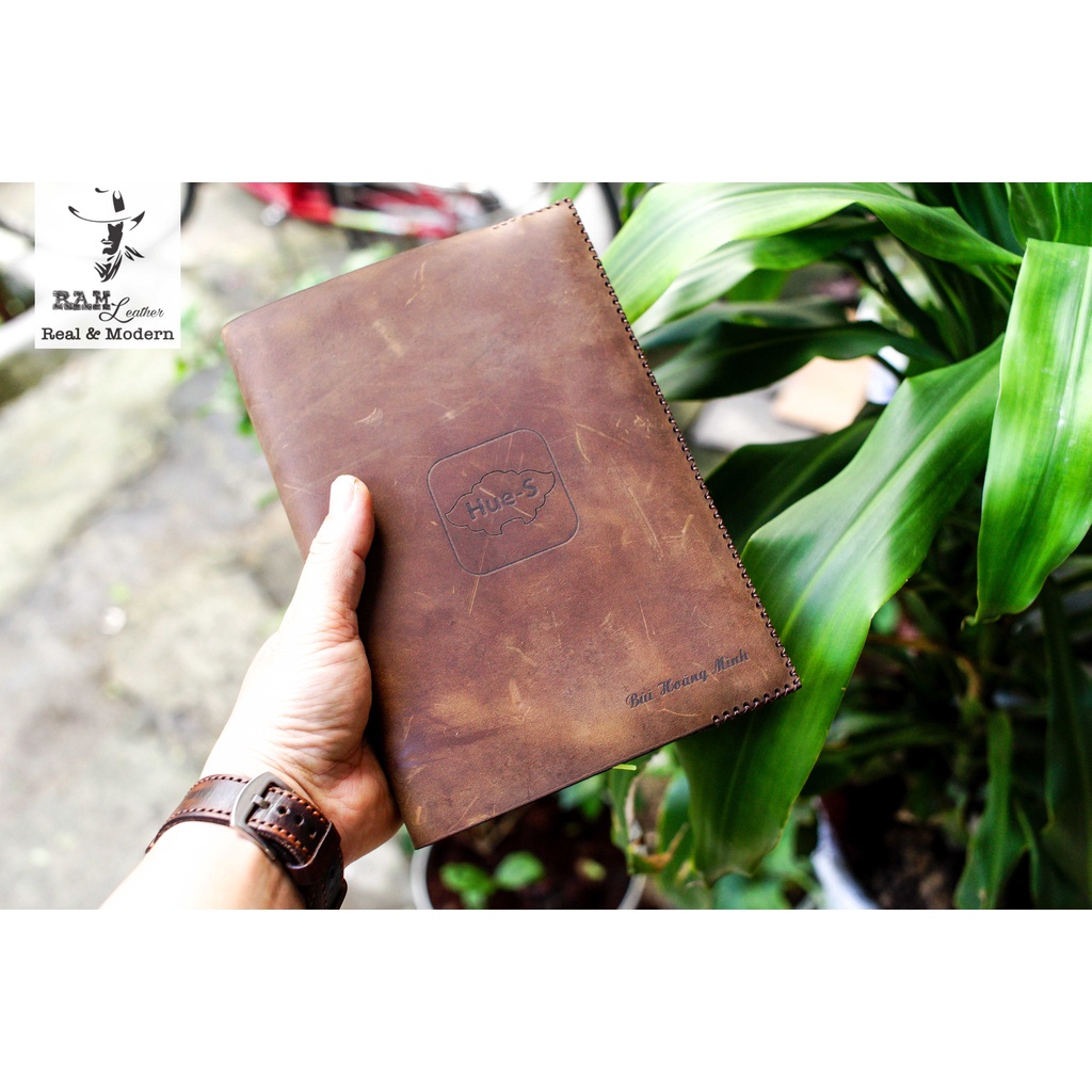 Sổ Bọc Da Bò Sáp Ngựa Khâu Tay Thủ Công - Ram Leather