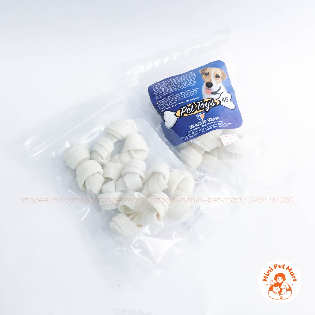 Xương gặm da bò TÀI HƯNG THỊNH 720 (7 cái) - bánh xương, snack, bánh thưởng, xương gặm cho chó