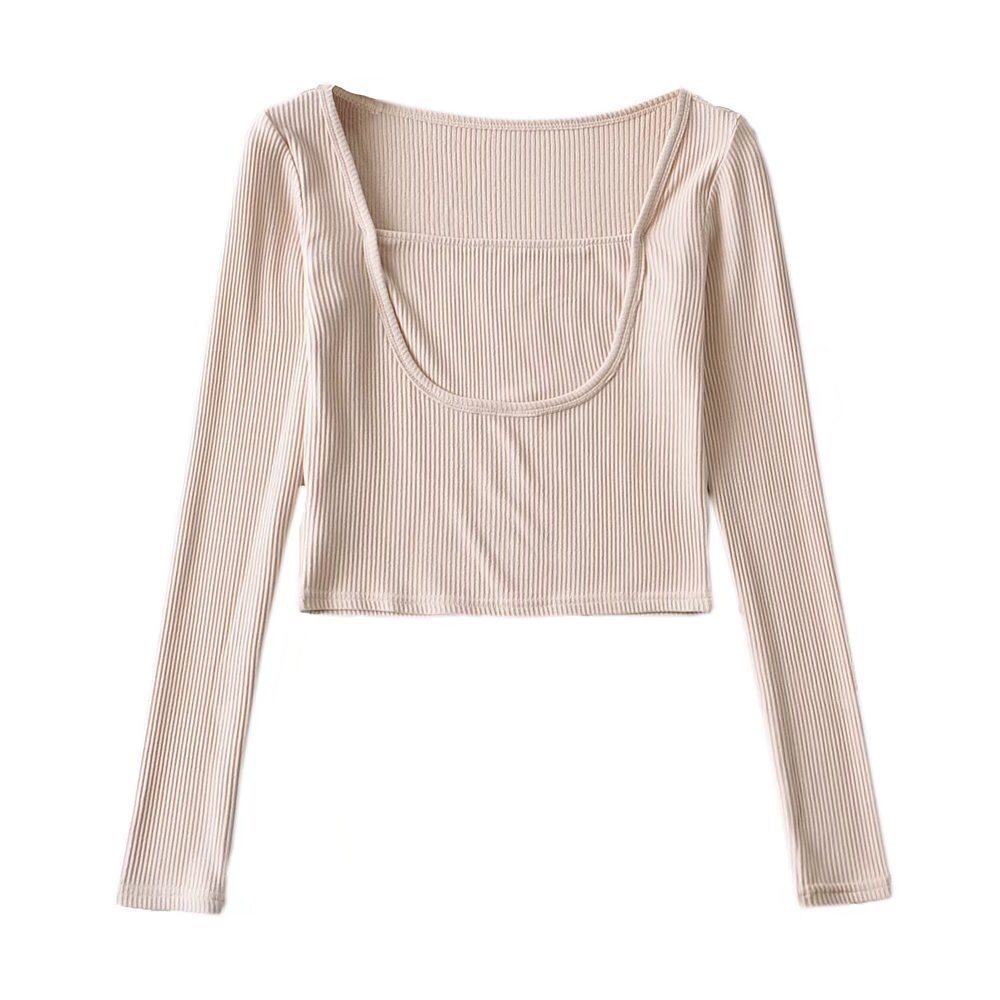 Áo thun nữ tay dài dáng ôm body áo croptop tay dài Cathang8 A962