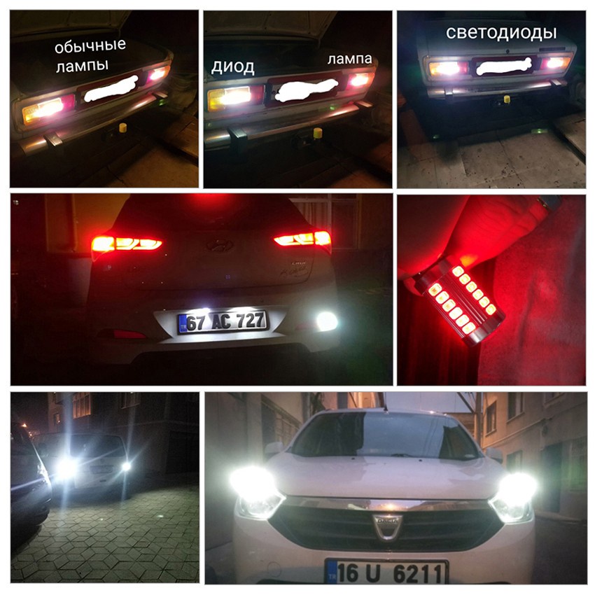 Bộ 2 Đèn LED 1156 1157 33 SMD 5630 5730 12V DRL Chất Lượng Cao Cho Xe Hơi