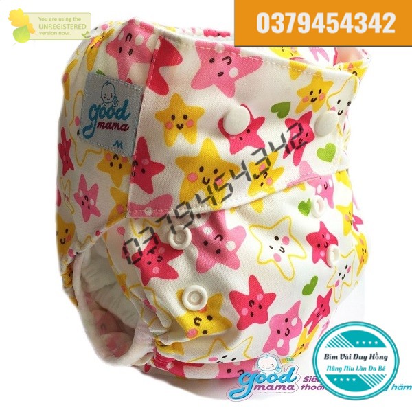 Bỉm vải goodmama siêu chống tràn Ban đêm size M(3-12kg) size L(10-20kg)