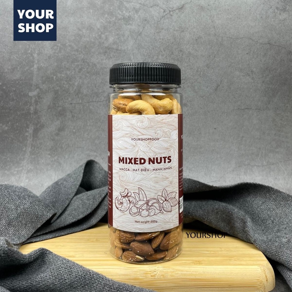Hạt dinh dưỡng mix 3 loại Yourshop - ngũ cốc bà bầu gồm macca, hạt điều, hạnh nhân