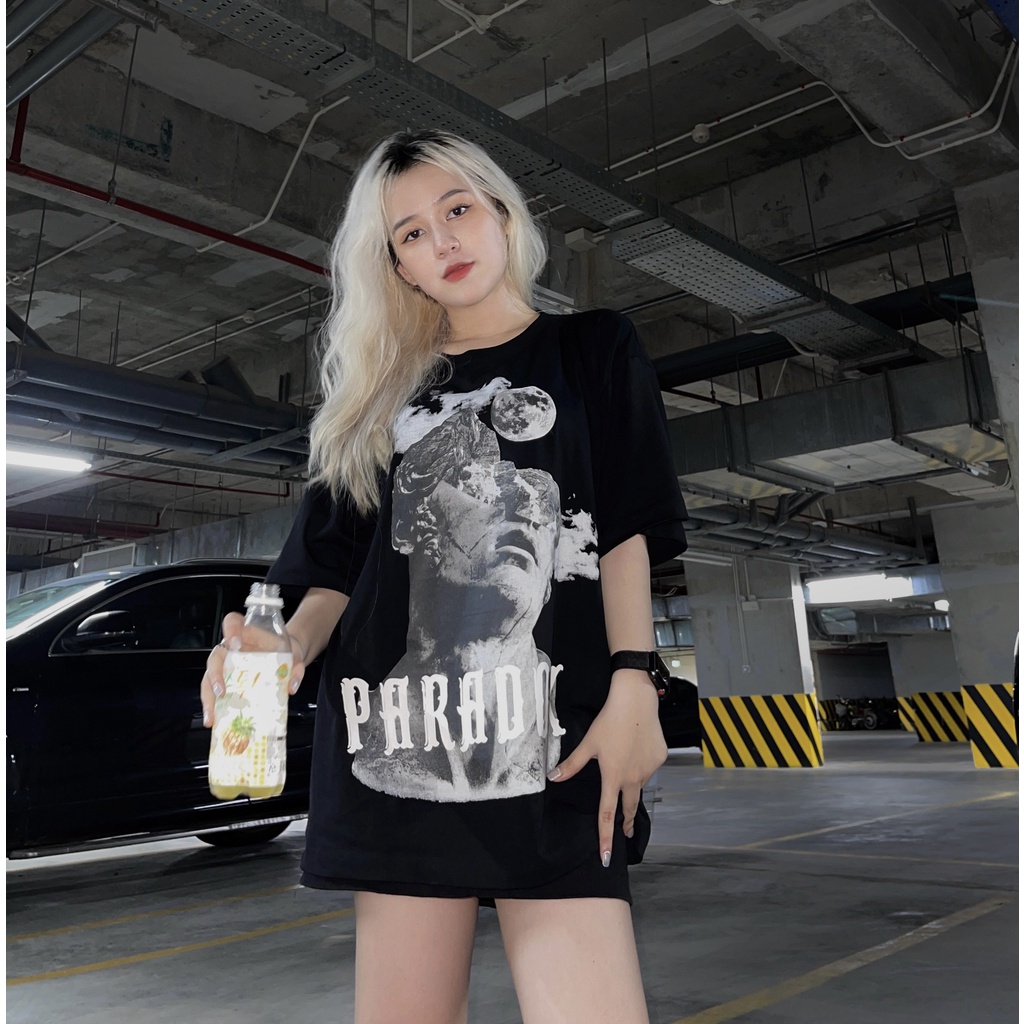 Áo thun form rộng Paradox tay lỡ - Unisex - In hình - THE REVERIE - Màu đen | BigBuy360 - bigbuy360.vn