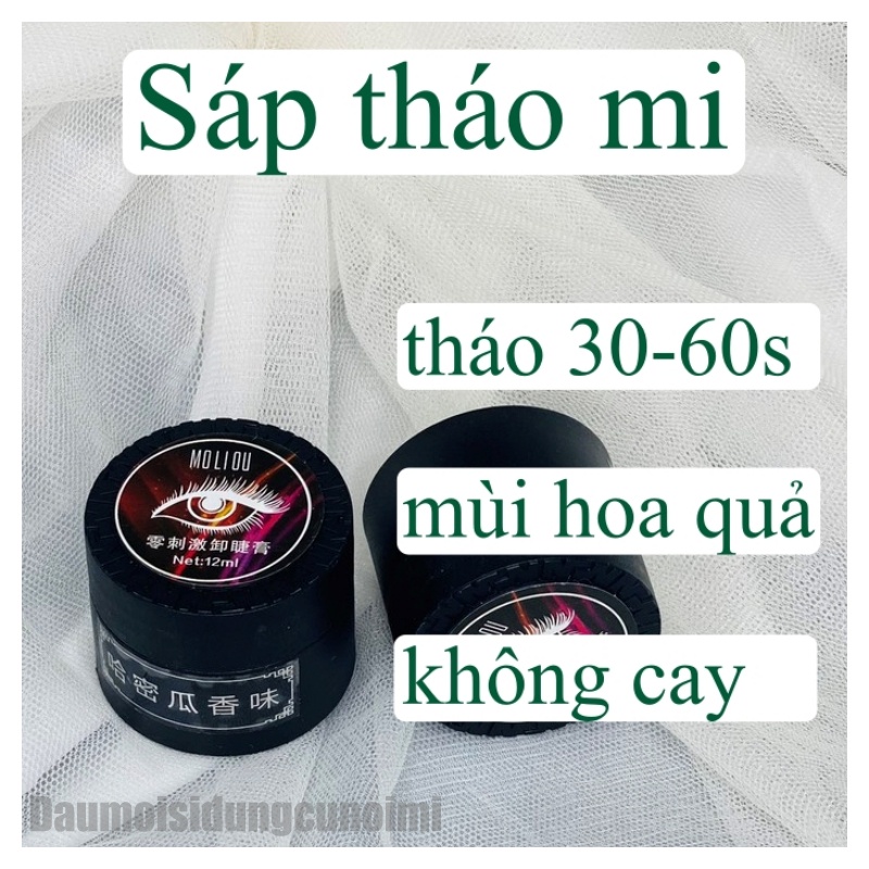 Sáp tháo mi không cay mắt loại 12g, 5g thời gian ủ khoảng 1 phút, tháo nhanh.