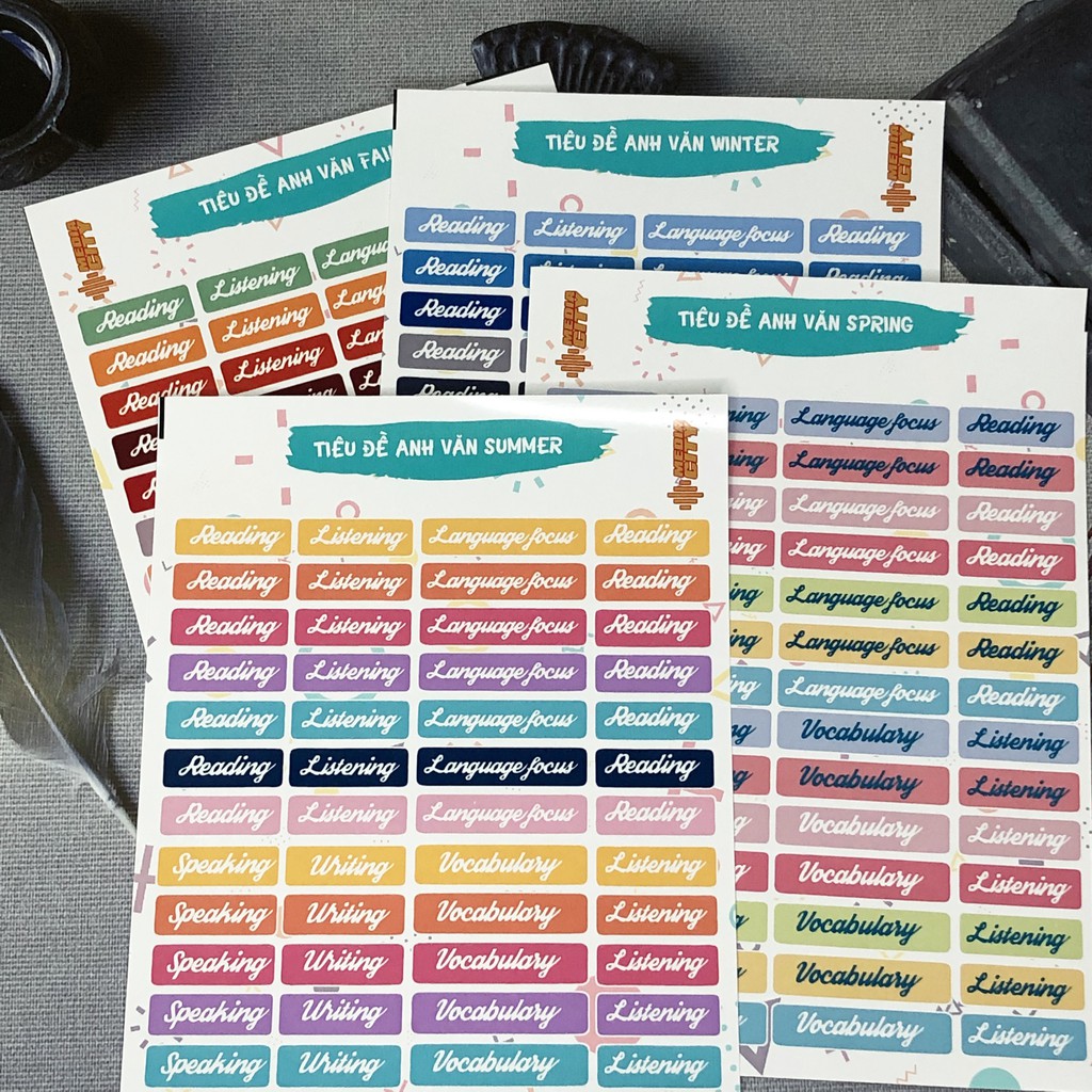 Sticker Đề Mục Anh Văn - Sticker Ham Học