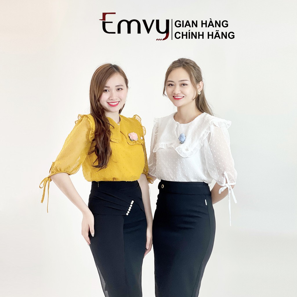 [Mã WASTUP giảm 10% tối đa 30K đơn 99K] Áo sơ mi nữ Thiết Kế Voan Tơ Tay Lỡ EMVY- H12