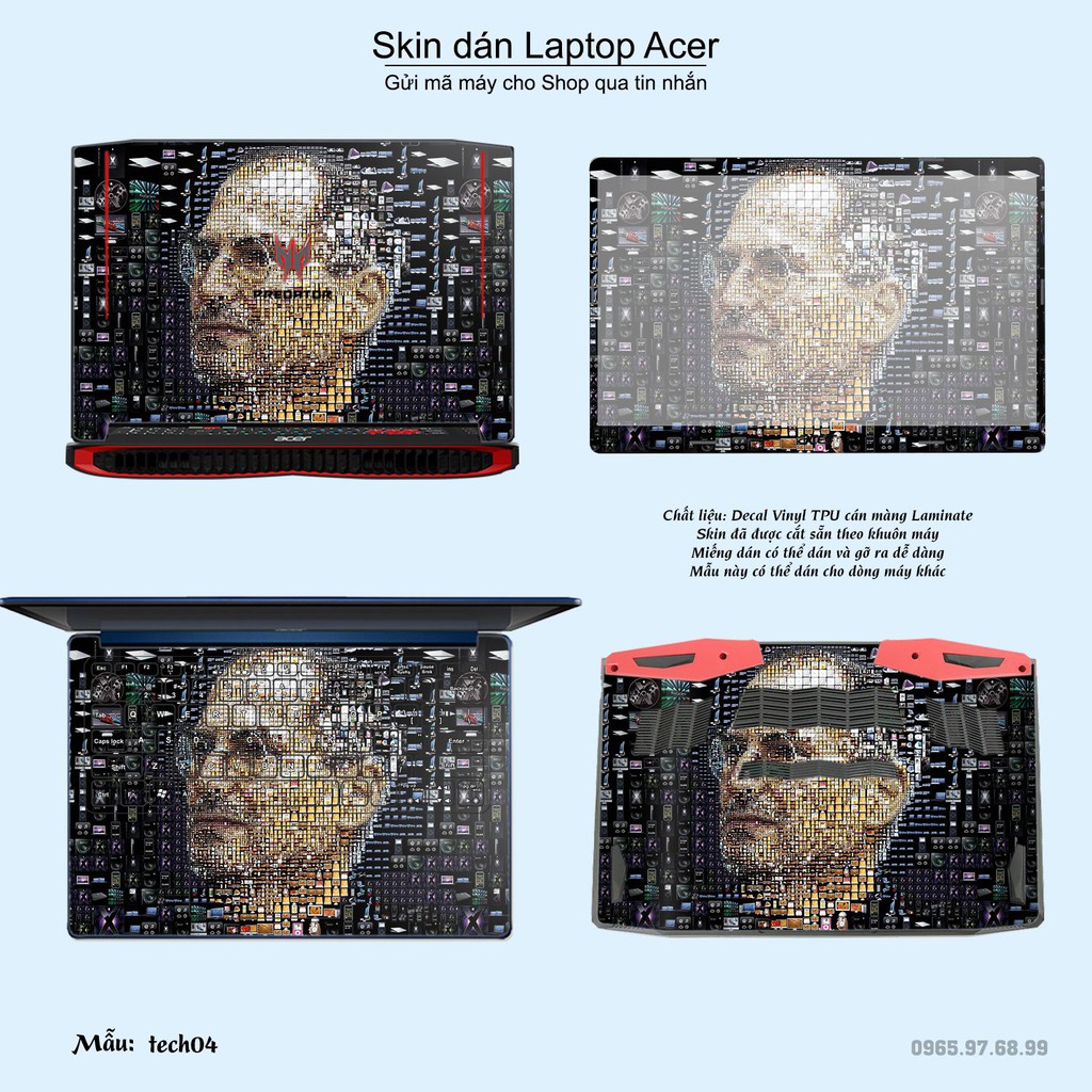 Skin dán Laptop Acer in hình Công nghệ (inbox mã máy cho Shop)