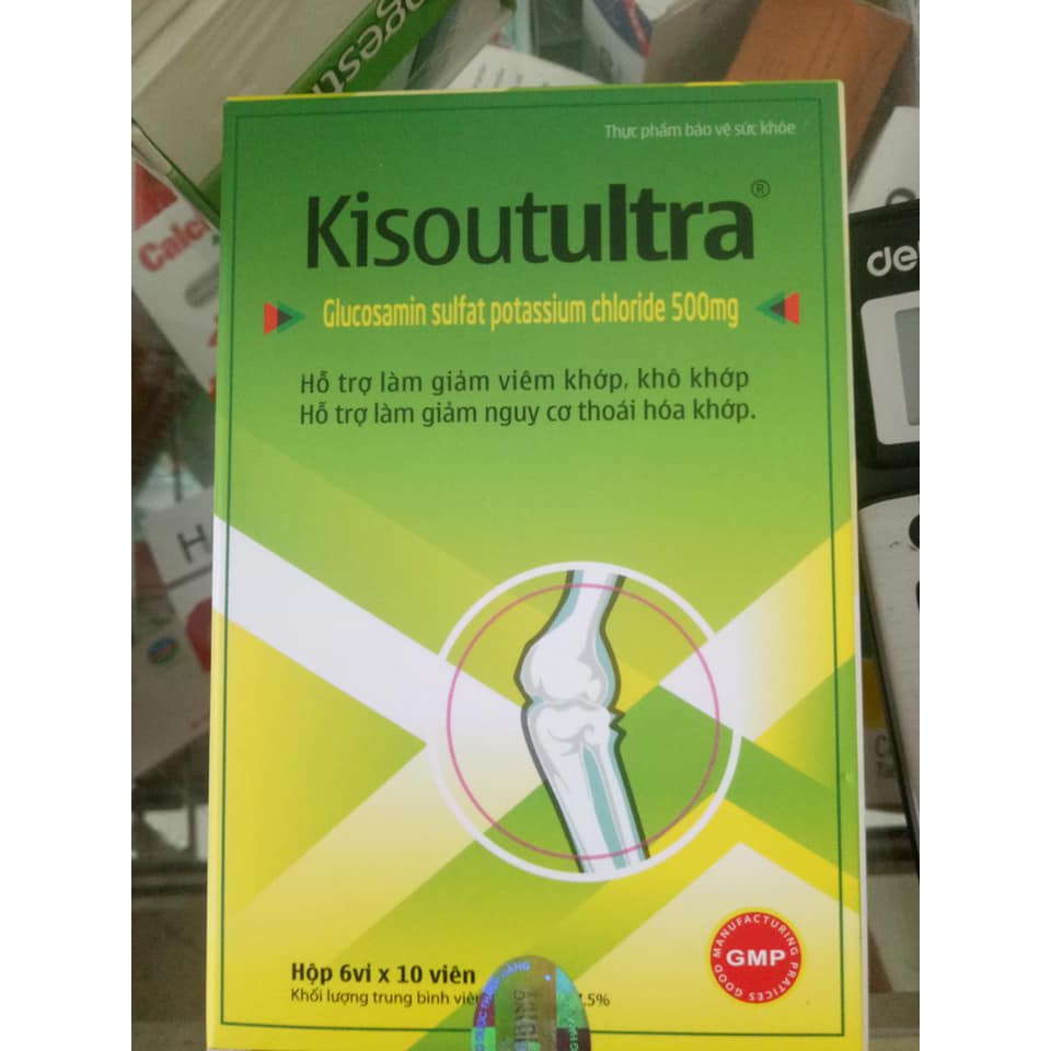 Kisoutultra (Glucosamin 500mg) Bảo Vệ Xương Khớp, Bổ Sung Chất Nhờn Cho Khớp Hộp 60 Viên