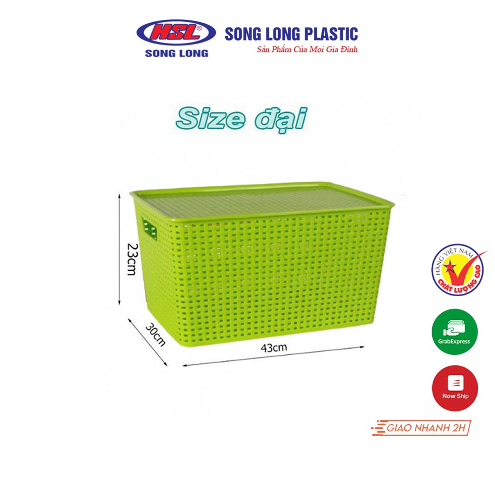 Giỏ đựng đồ đa năng có nắp kiểu Hàn Quốc - Song Long Plastic