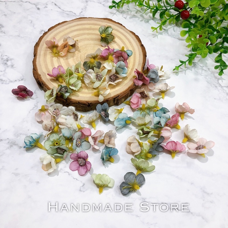 Hoa lụa nhí nhiều màu