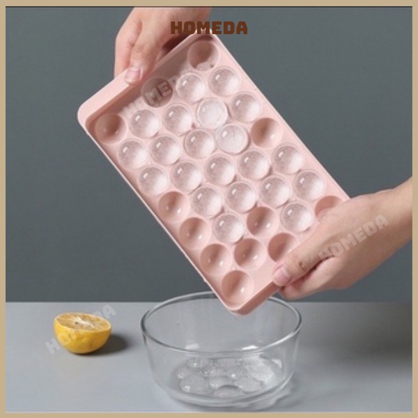 Khay làm đá 33 viên bi tròn, khay làm thạch rau câu, khuôn làm đá dễ thương tiện dụng nhà bếp HOMEDA
