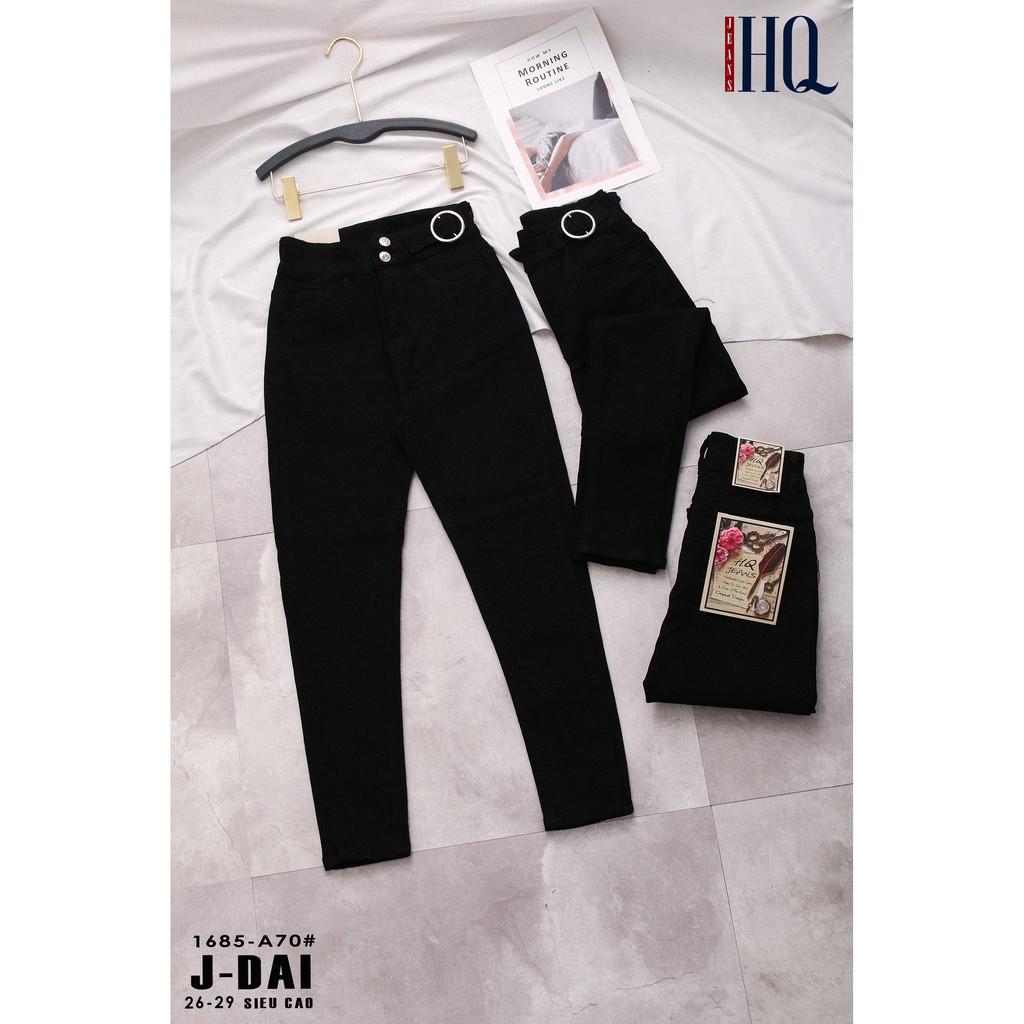 Quần Jeans nữ đen Skinny FREE SHIP cá tính HQJeans lưng siêu cao ôm dáng, CO GIÃN thoải mái, jeans cao cấp, mẫu mới nhất | BigBuy360 - bigbuy360.vn