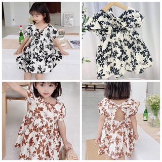 Váy chữ A lá cây hở lưng cách điệu xinh xắn VH003 dành cho bé gái 8-18kg