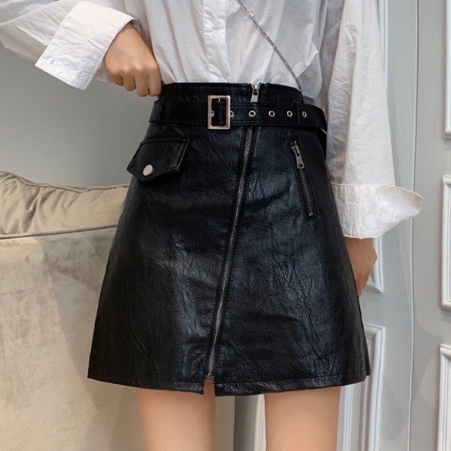 Chân Váy Chữ A, Chân Váy Da Cạp Cao Túi Nắp Khóa Kéo Có Quần Trong, Kèm Belt Hàng Quảng Châu Cao Cấp Trẻ T | BigBuy360 - bigbuy360.vn