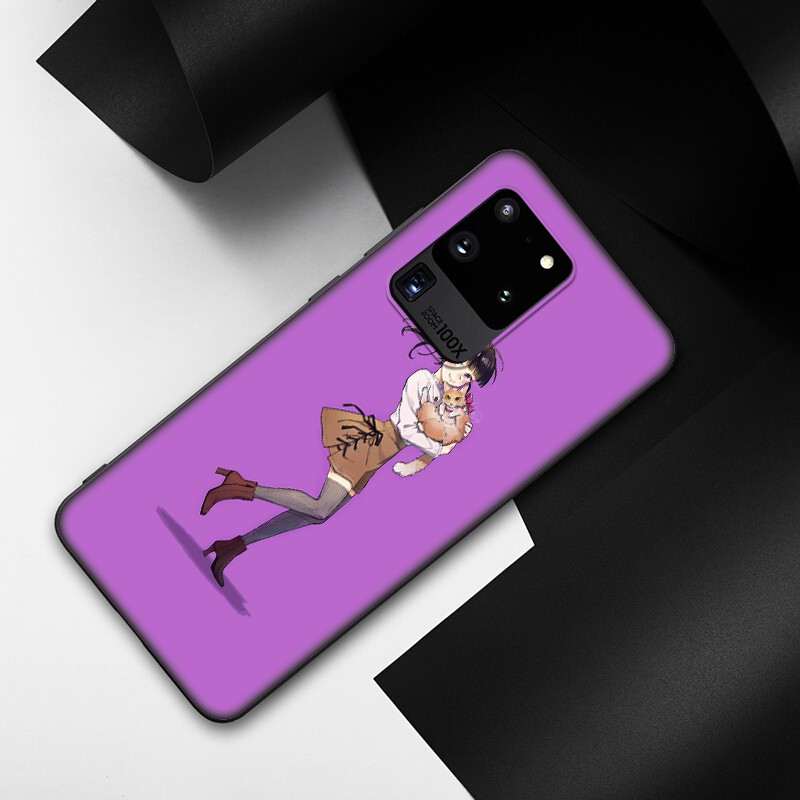 Samsung Galaxy S10 S9 S8 Plus S6 S7 Edge S10+ S9+ S8+ Casing Soft Case 32SF Demon Slayer With Cat mobile phone case